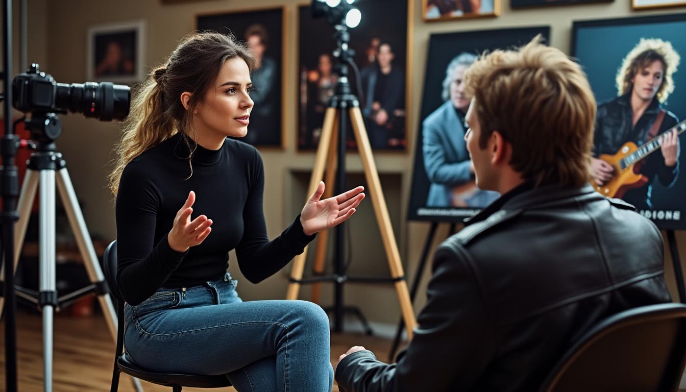 découvrez dans cette vidéo captivante une photographe partager les éloges d'une légende du rock sur son art. plongez dans l'univers créatif où musique et photographie se rencontrent.