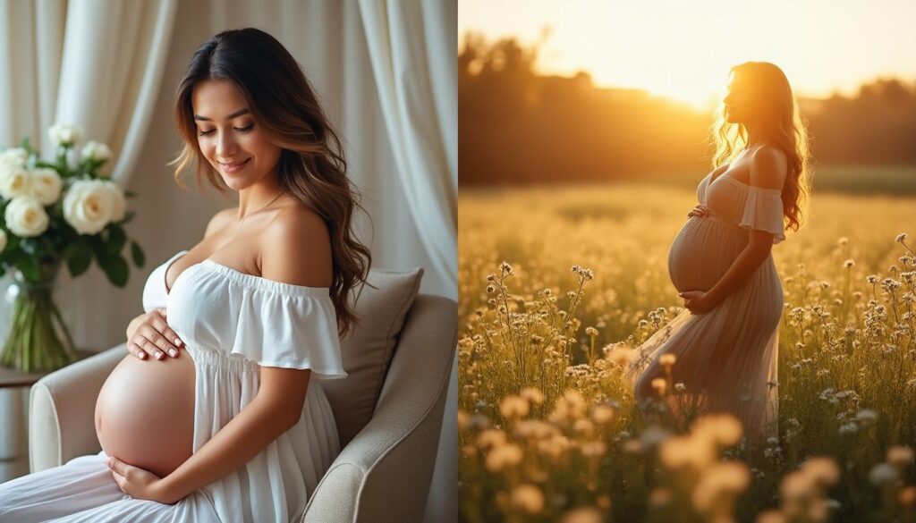 Studio ou extérieur : où faire vos photos de grossesse ? 4 découvrez les avantages et inconvénients d'une séance photo de grossesse en studio ou en extérieur afin de choisir le cadre idéal pour immortaliser ce moment unique.