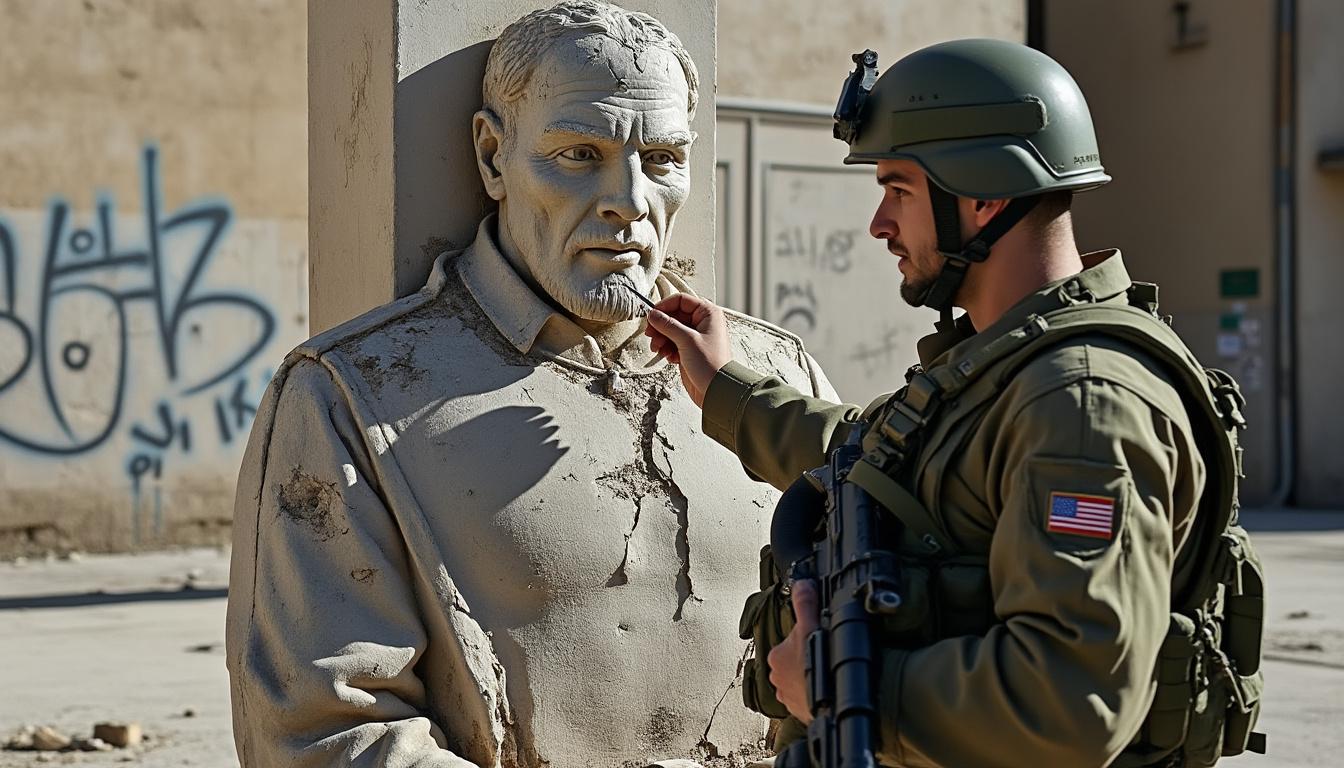 un soldat israélien a été surpris en train de vandaliser une statue emblématique au cœur du conflit au moyen-orient, suscitant de vives réactions et tensions dans la région.
