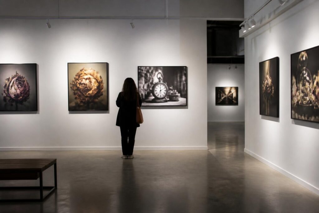 découvrez l'exposition « entre clichés et mots » qui explore la fragilité des temps présents à travers des œuvres captivantes mêlant photographie et poésie.