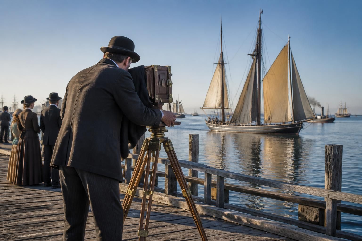 Grâce à un dispositif artisanal, il capture les bateaux à la manière de 1891 lors des Fêtes maritimes 1 découvrez comment un artisan utilise un dispositif traditionnel pour capturer l'esprit des bateaux comme en 1891, lors des fêtes maritimes, alliant histoire et passion maritime.