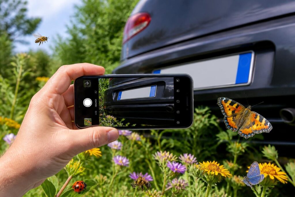 participez à la protection de la biodiversité en photographiant votre plaque d’immatriculation pour aider à la surveillance des insectes.