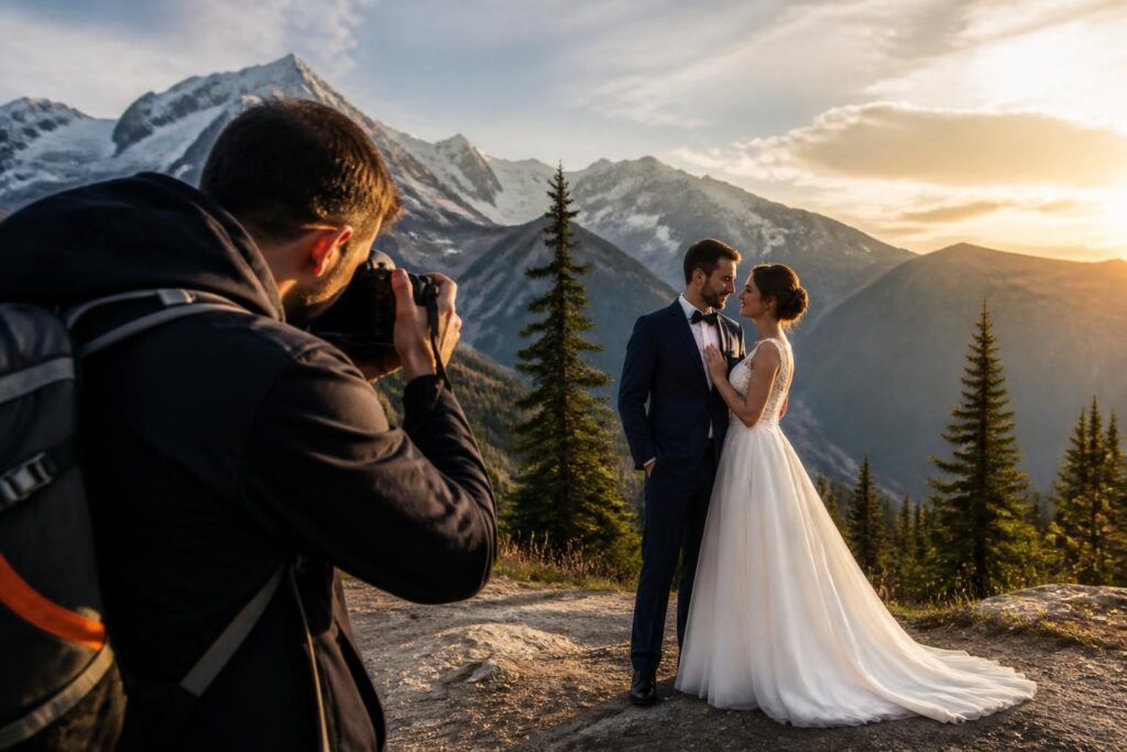 découvrez le travail d'un photographe passionné en isère qui capture les mariés en robe et costume au cœur des majestueuses alpes, créant des souvenirs inoubliables.