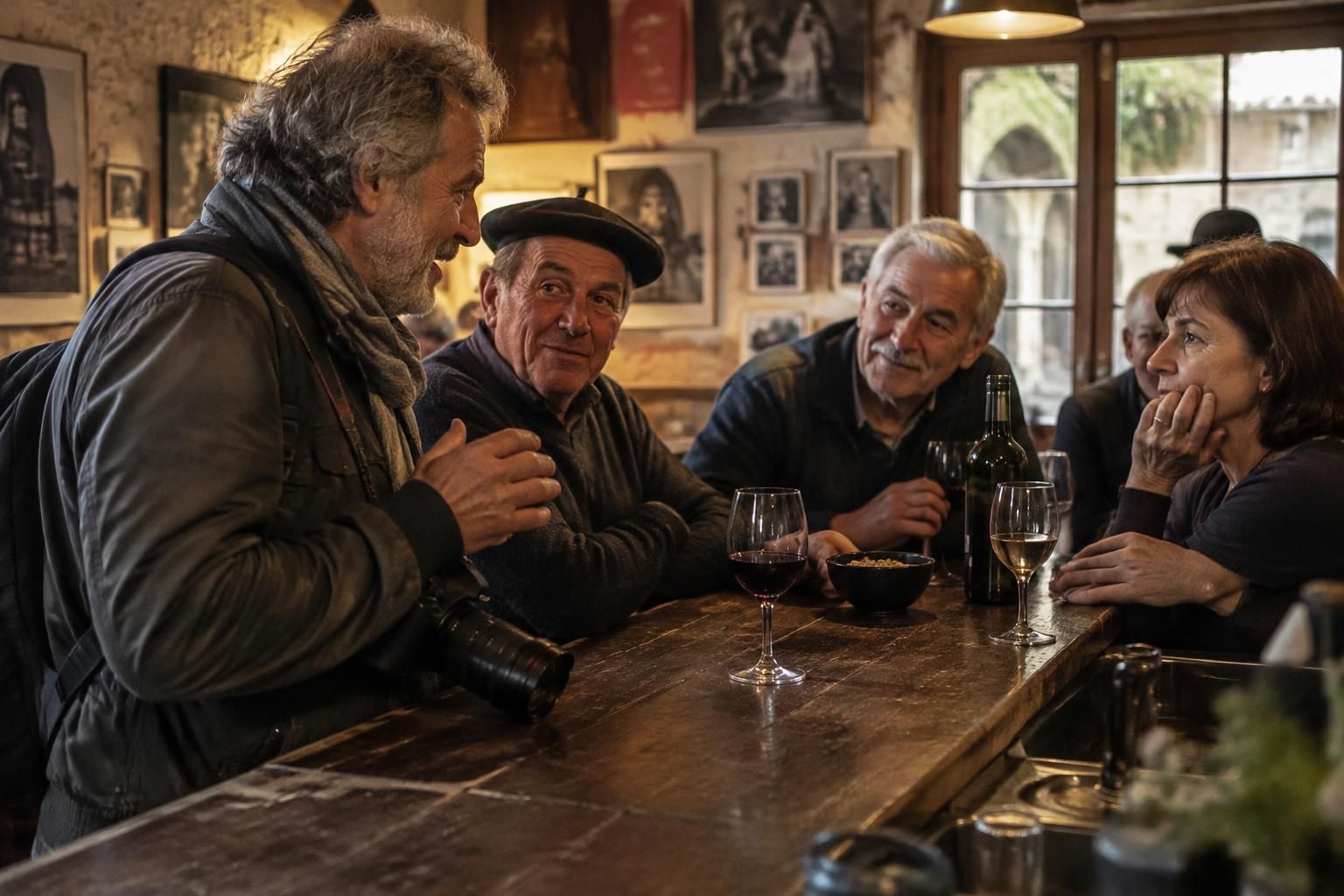à lombez, alain bessat expose ses photos de bistrots et raconte ces lieux de vie où il aime rencontrer et confronter les gens.
